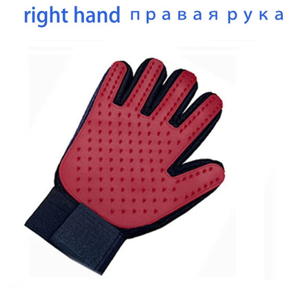 Pet Grooming & Deshedding Glove — Hair Removal Massage Brush for Dogs & Cats