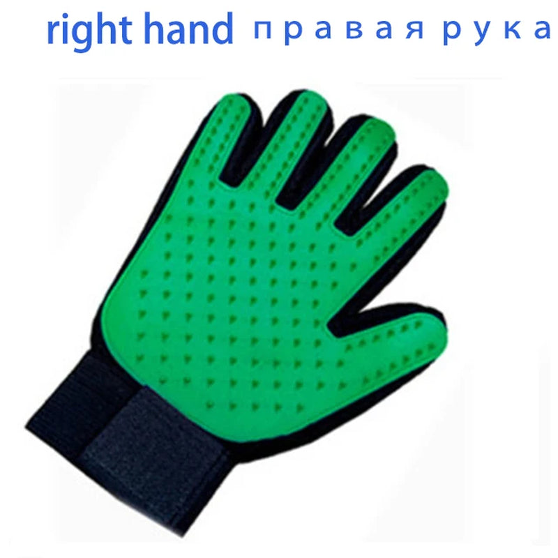 Pet Grooming & Deshedding Glove — Hair Removal Massage Brush for Dogs & Cats