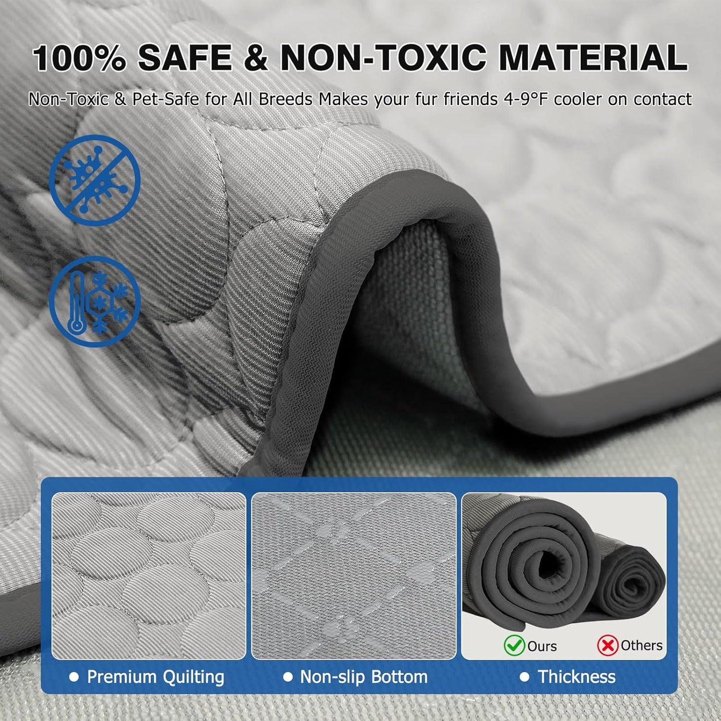 Breathable Dog & Cat Cooling Mat — Washable Non-Slip Pad for Crates, Cars & Outdoor Use