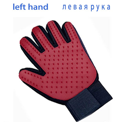 Pet Grooming & Deshedding Glove — Hair Removal Massage Brush for Dogs & Cats