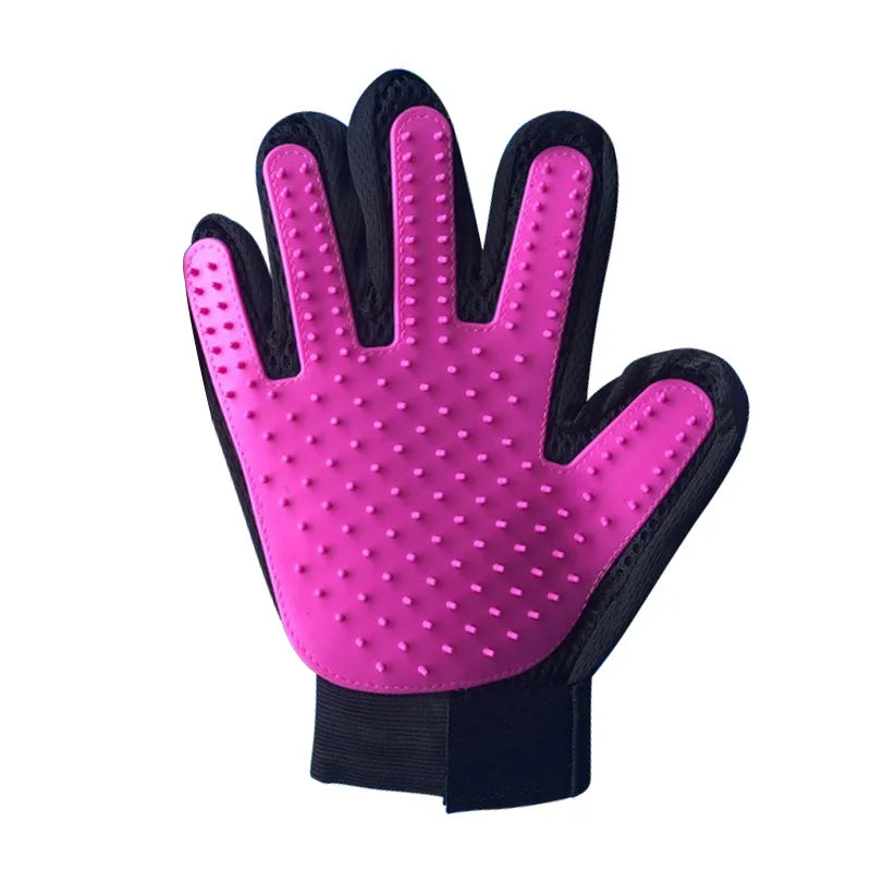 Pet Grooming & Deshedding Glove — Hair Removal Massage Brush for Dogs & Cats
