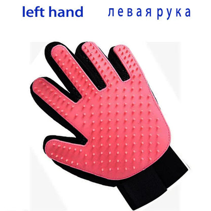 Pet Grooming & Deshedding Glove — Hair Removal Massage Brush for Dogs & Cats