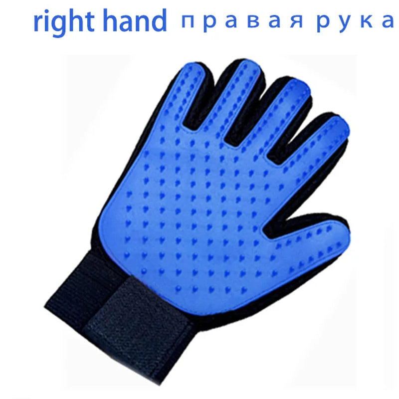 Pet Grooming & Deshedding Glove — Hair Removal Massage Brush for Dogs & Cats