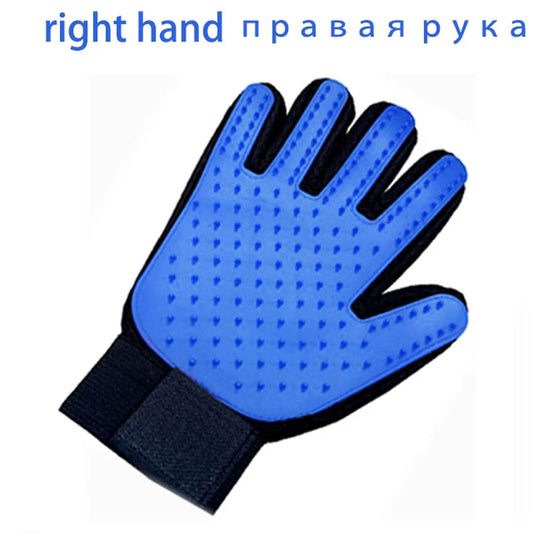 Pet Grooming & Deshedding Glove — Hair Removal Massage Brush for Dogs & Cats