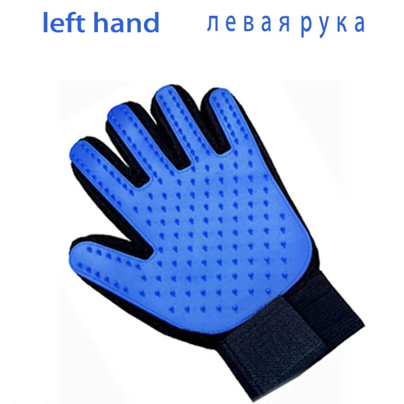 Pet Grooming & Deshedding Glove — Hair Removal Massage Brush for Dogs & Cats