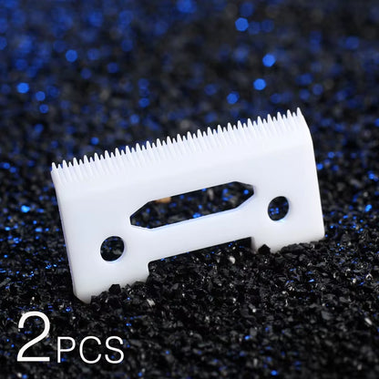 2/10 Stagger-Tooth Ceramic Movable Blade with Box for Cordless Clipper - Replaceable Blade in White, Black, and Gold