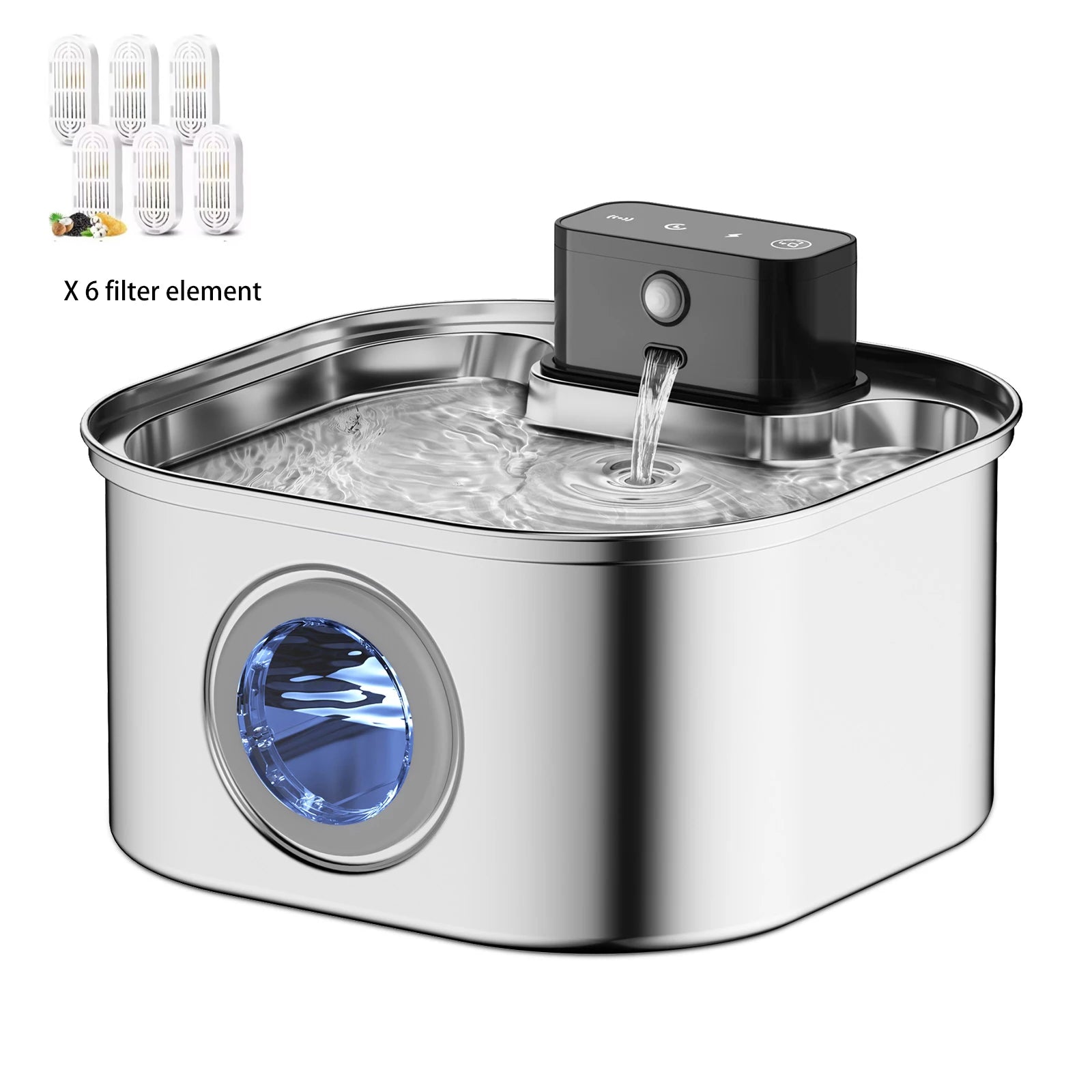 3.2L Wireless Pet Water Fountain — Stainless Steel, Motion Sensor & Silent Filter for Cats & Dogs