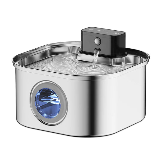 3.2L Wireless Pet Water Fountain — Stainless Steel, Motion Sensor & Silent Filter for Cats & Dogs