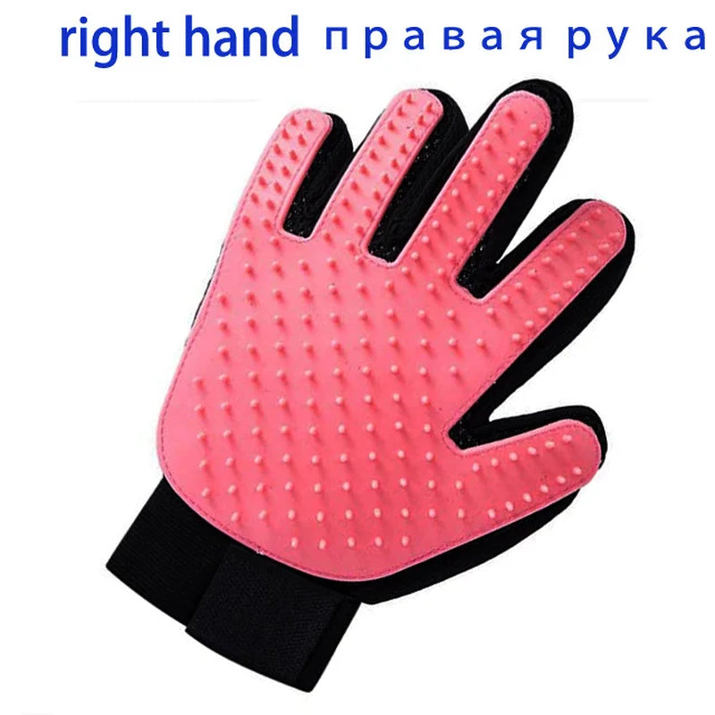 Pet Grooming & Deshedding Glove — Hair Removal Massage Brush for Dogs & Cats