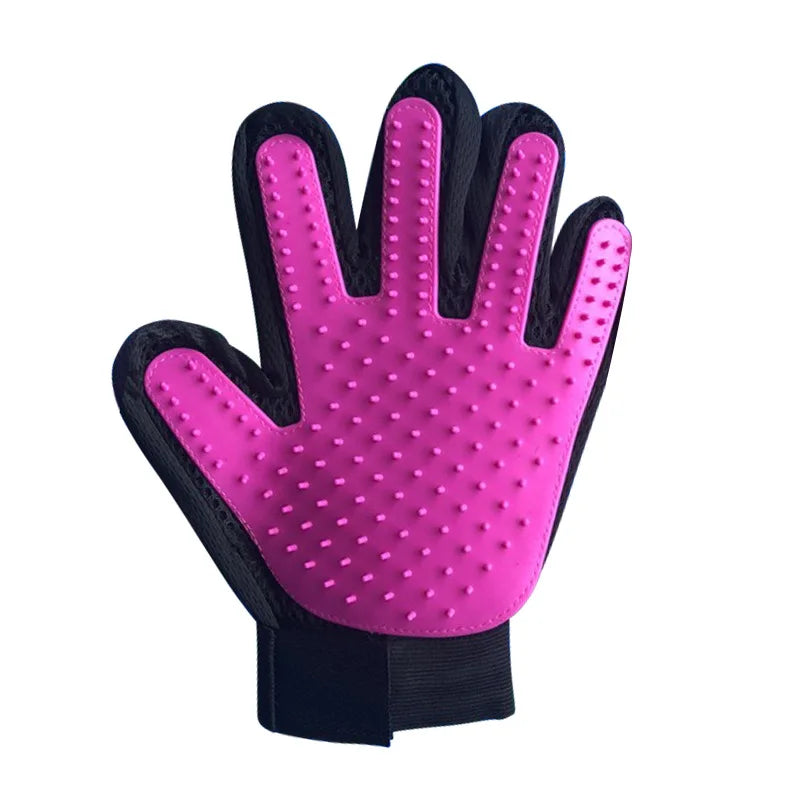 Pet Grooming & Deshedding Glove — Hair Removal Massage Brush for Dogs & Cats